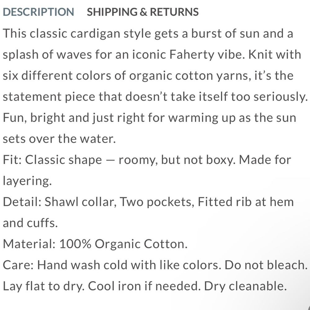 Faherty Multicolor Patterned Cardigan - Picture 15 of 15